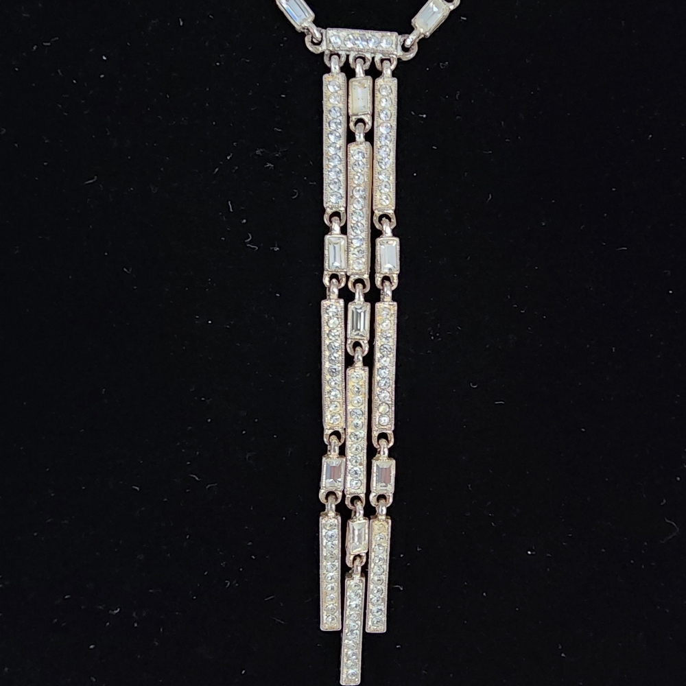 Napier vintage rhinestone drop necklace - Picture 7 of 13